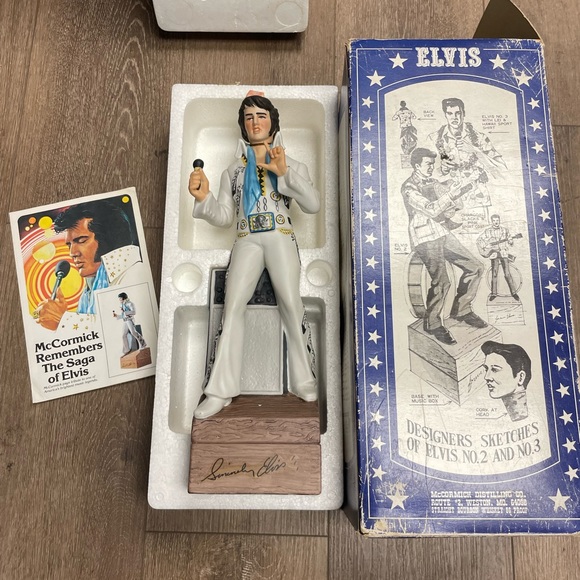 Vintage 15.5” Elvis Decanter Music Box Love Me Tender Collectible - Picture 3 of 11